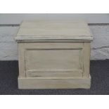 Painted wooden commode with twin brass handles W49cm