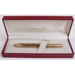 Sheaffer 797 fountain pen with gold plated barrel, cap and clip and 14ct gold medium nib,