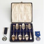 Georgian set of six hallmarked silver teaspoons, London 1806, maker Thomas Hall, weight 80g,