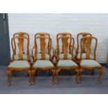 Eight Queen Anne style high backed dining chairs