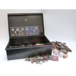 An amateur coin collection including UK and overseas coins, Victoria onwards, modern crowns etc,