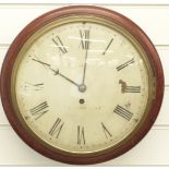 A 19thC mahogany cased fusee dial wall clock by E Walmsley, Manchester,