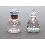 Whitefriars milliefiori paperweight inkwell with white metal mount and 1972 date together with a