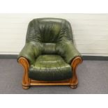 Green leather armchair