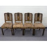 Four Art Deco era bergere and chinoiserie decorated chairs