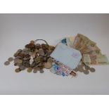 World coinage and banknotes, stamps etc,