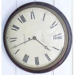 A 19thC mahogany cased fusee dial wall clock with convex glass,