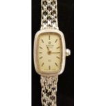 Marvin 9ct gold ladies wristwatch with gold hand, baton markers and face and ETA 5 jewel 280.