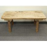 Two plank rustic pig bench L133 x D60cm