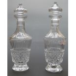 Two Waterford Crystal Lismore brandy decanters