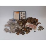 A collection of UK coinage, modern crowns etc, includes some silver examples George III onwards,