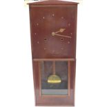 Hand built wall / free standing clock in wooden case, with brass two train movement,