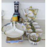 Collection of Art Deco ceramics including Burleighware, Shelley,