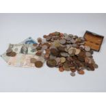 A collection of sundry UK and overseas coins comprising USA, Australia and pre-Euro holiday change,