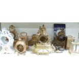 Eleven various clock cases to include ormolu style, cloisonné,