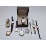 Ten various ladies and gentleman's wrist and pocket watches including G A Baker & Son and Mann of