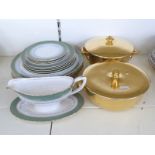 Royal Worcester 'Regency' dinner and teaware andgravy boat together with a pair of Goldware lidded