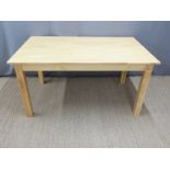Modern beech dining or kitchen table L150 x D91 x H77cm