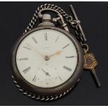William Alexander of Hexham hallmarked silver pair cased pocket watch with subsidiary seconds dial,