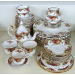 Royal Albert Old Country Roses dinner and teaware including 12 dinner plates