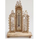 Napoleonic prisoner of war or similar pierced and carved bone thermometer,