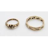 A 9ct gold eternity ring and a Victorian child's ring