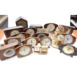 Nineteen various mantel clocks to include a late 19thC Wurtemmberg, Smiths, Metamec, Europa,