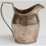 Victorian hallmarked silver helmet shaped cream jug, London 1888,