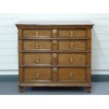 Georgian oak chest of four graduated drawers W96 x D57 x H85cm