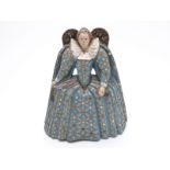 Cast lead figure of Queen Elizabeth, marked 1, cast with lead from the Houses of Parliament,