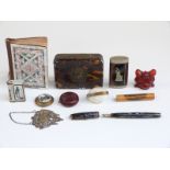 Collectables including Parker Duofold fountain pen, netsuke,