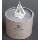 Swarovski Crystal cut glass vehicle Sailboat, 9cm tall,