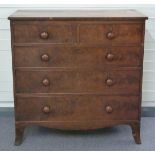 Victorian mahogany chest of two over four drawers W105 x D51 x H105cm