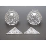 A pair of Waterford Crystal light shades with two 2009 Times Square New Year's Eve replica panels