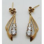 A pair of 9ct gold earrings,