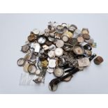 Large quantity of mainly wristwatch parts to include movements, cases,