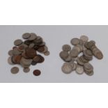 A quantity of Victoria and later coins to include approximately 434g of pre-1947 silver,