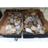 A quantity of quartz samples including graphite, amethyst,
