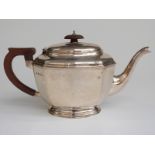 Art Deco hallmarked silver teapot, Birmingham 1934 maker William Neale and Son,