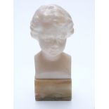 Alabaster bust or head signed frederick,