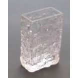 Geoffrey Baxter for Whitefriars clear glass vase,