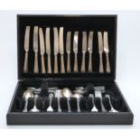 Six place setting canteen of stainless steel cutlery