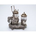 Evans and Matthews of Birmingham 19thC silver plated novelty cruet formed as an elephant,