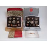 Royal Mint Executive proof coin sets for 2003 Golden Jubilee and 2000 Millennium,
