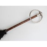 Victorian/Edwardian parasol with hallmarked silver swivelling loop handle,