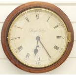 Knight and Gibbins 20thC mahogany cased dial wall clock with single train spring wind movement,