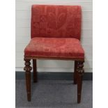 Victorian music / clerk's chair with moulded and reeded front legs