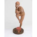 Furia Art Deco advertising figure of a nude lady with plinth to front to display perfume or similar,