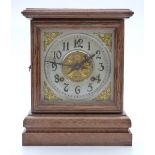 Ansonia Clock Co USA late 19thC oak case mantel clock,