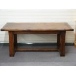Oak planked top refectory style kitchen or dining table L183 x W91 x H75cm